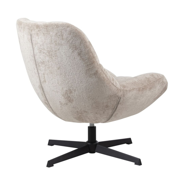 Camel Upholstered Accent Lounge Chair with Black Metal Base - Karrari