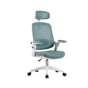 Blue Mesh Office Chair with Headrest & Adjustable Armrests - Karrari