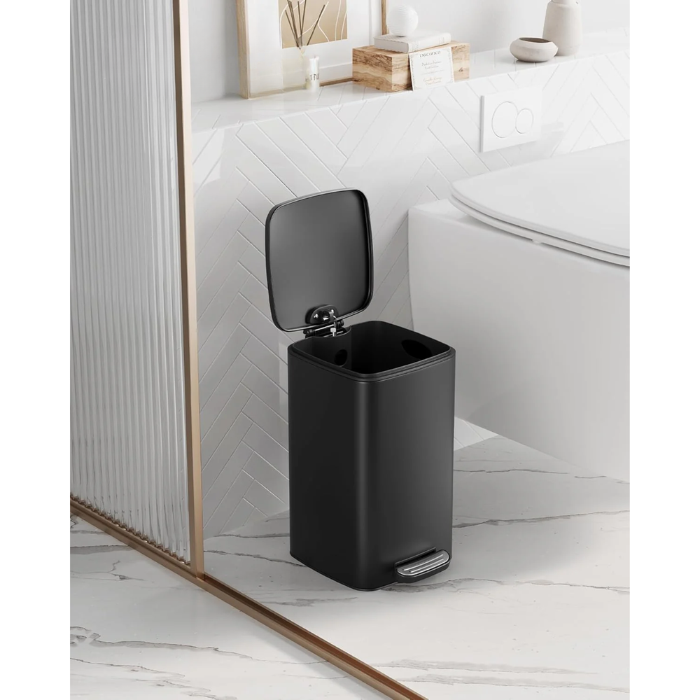 8L Steel Bathroom Bin with Soft Close Lid - Karrari