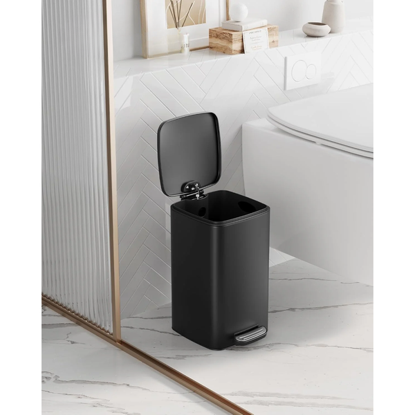 8L Steel Bathroom Bin with Soft Close Lid - Karrari