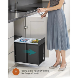 Kitchen Bin for Recycling and Waste - Ink Black - Karrari