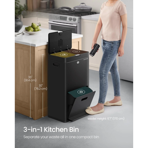 3-Compartment Kitchen Bin (2×17L+26L) - Karrari