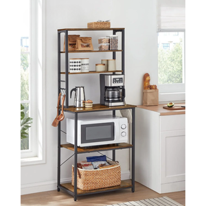 Kitchen Baker’s Rack with Shelves and Hooks - Karrari