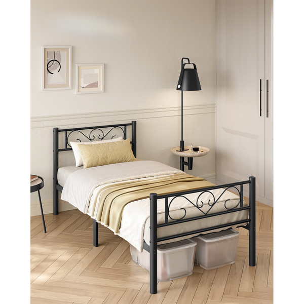 Metal Single Bed Frame - Black (198x91.8cm) - Karrari