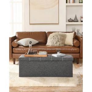Storage Bench with Seat – Foldable Chest, Dark Grey - Karrari