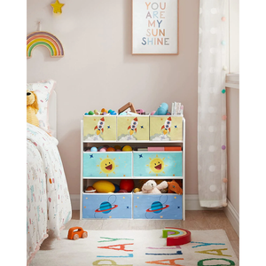 Kids Toy Shelf with 7 Fabric Storage Bins - Karrari