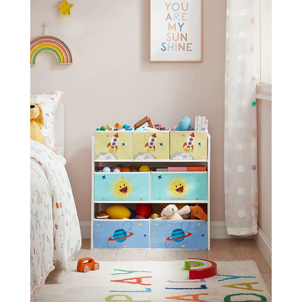 Kids Toy Shelf with 7 Fabric Storage Bins - Karrari