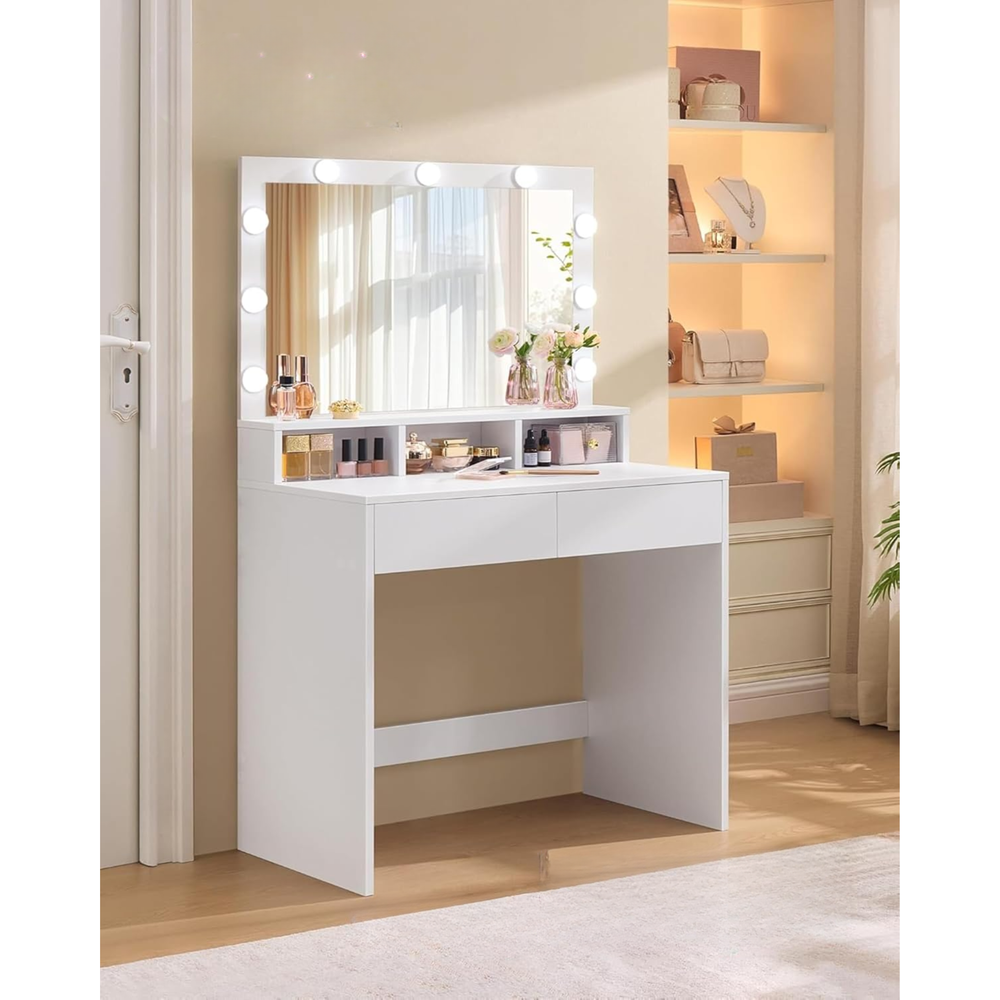 Vanity Dressing Table with LED Mirror & Storage - Karrari