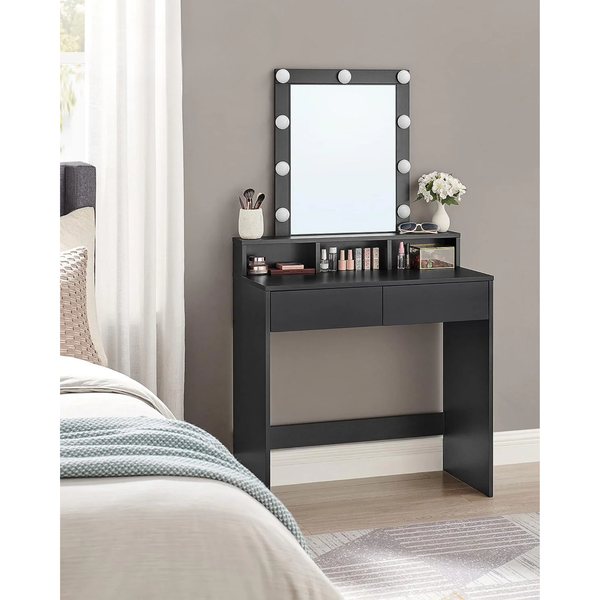 Vanity with Mirror, Lights, Drawers & Shelves - Karrari
