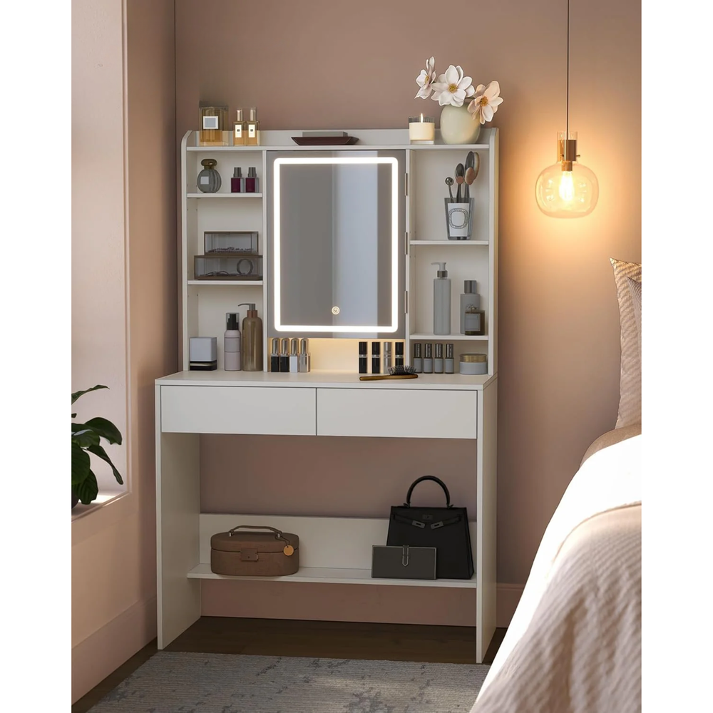 Dressing Table with LED Mirror & Storage Drawers - Karrari