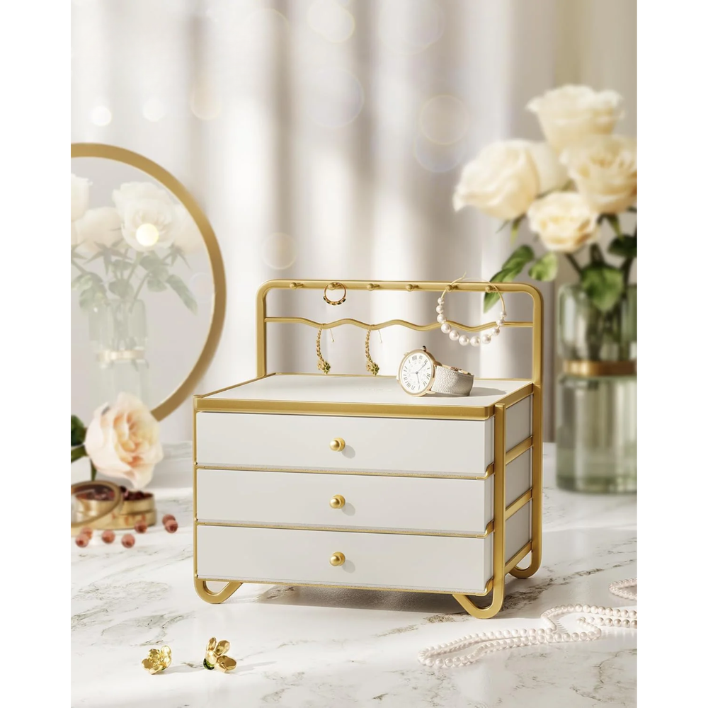 3-Tier Jewellery Organizer - Drawers & Hanging Rack - Karrari
