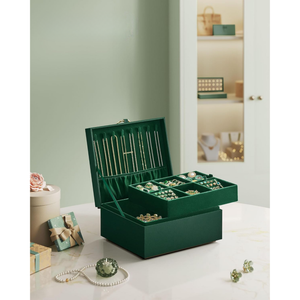 2-Layer Jewellery Box with Handle & Removable Tray - Karrari
