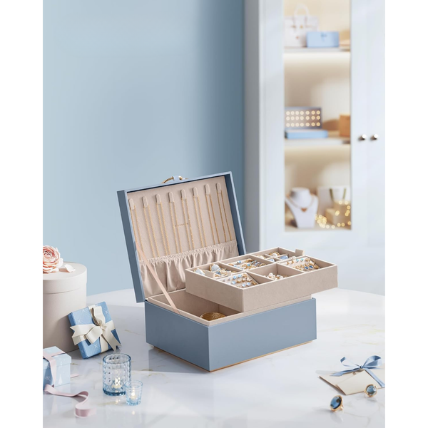 2-Layer Jewellery Box with Handle & Removable Tray - Karrari