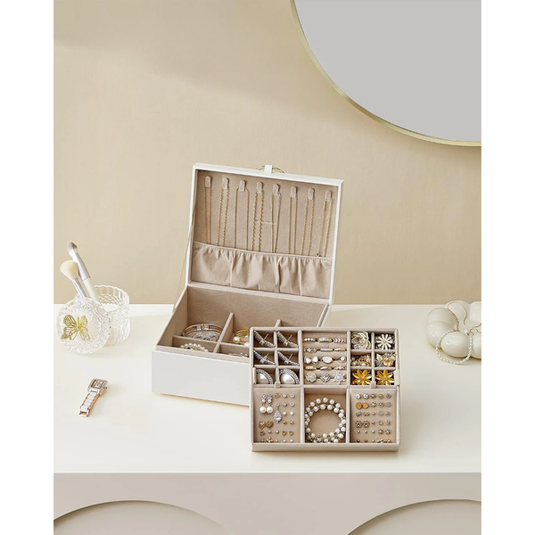 2-Layer Jewellery Box with Handle & Removable Tray - Karrari