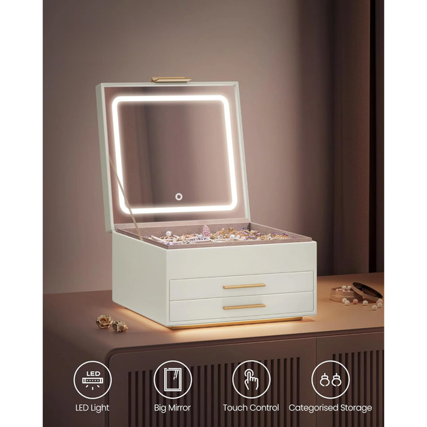 3-Layer Jewellery Box with Mirror & LED Lights - Karrari