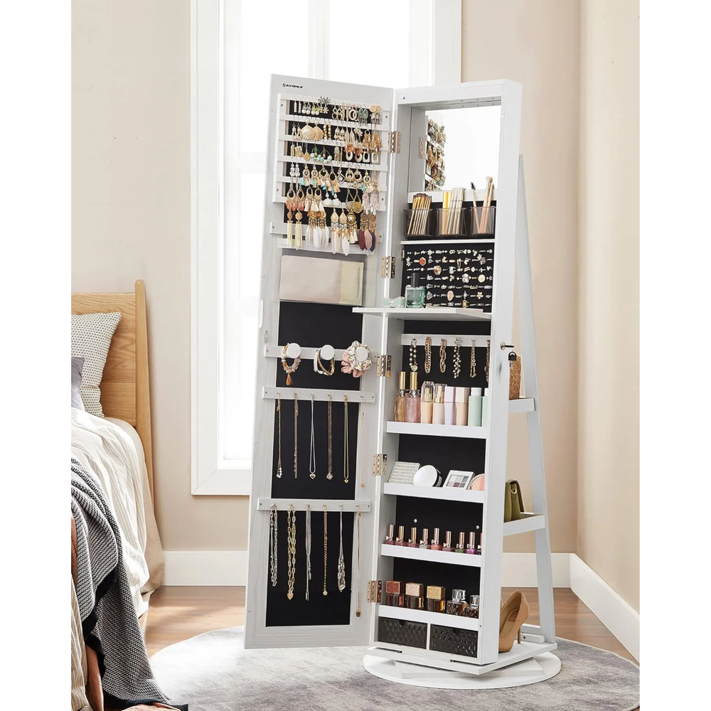 360° Rotating LED Mirror Jewellery Cabinet - Karrari