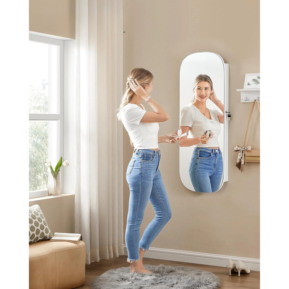 Lockable LED Jewellery Cabinet with Mirror - Karrari