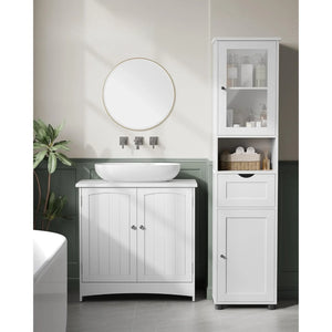 Freestanding Bathroom Cabinet with Glass Door