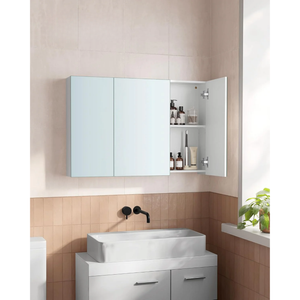 Bathroom Wall Cabinet with Mirror, 3 Doors & Adjustable Shelf - Karrari
