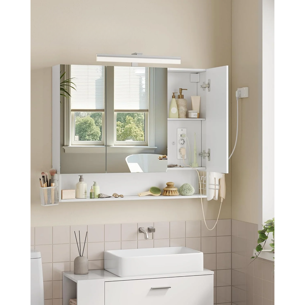 3-Door Bathroom Mirror Cabinet with Storage - Karrari