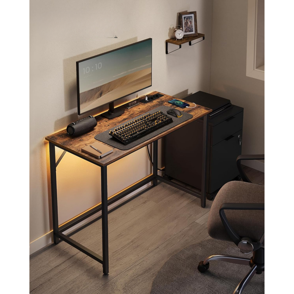 Gaming Desk with LED Lighting & Power Strip - Karrari