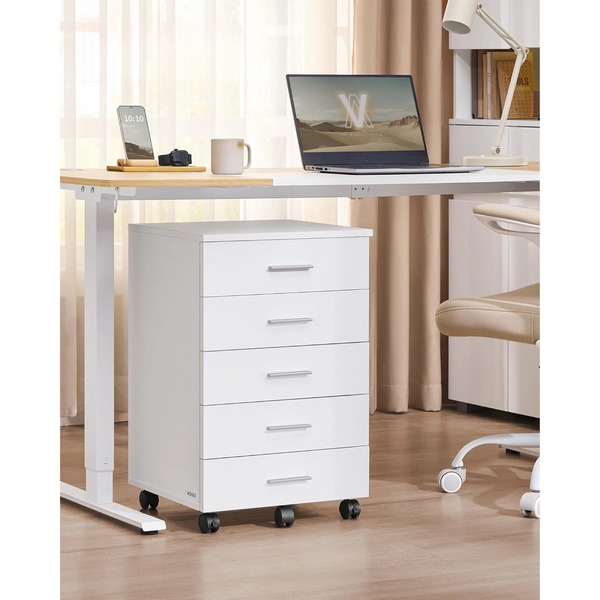 Pedestal File Cabinet with Wheels - Cloud White - Karrari