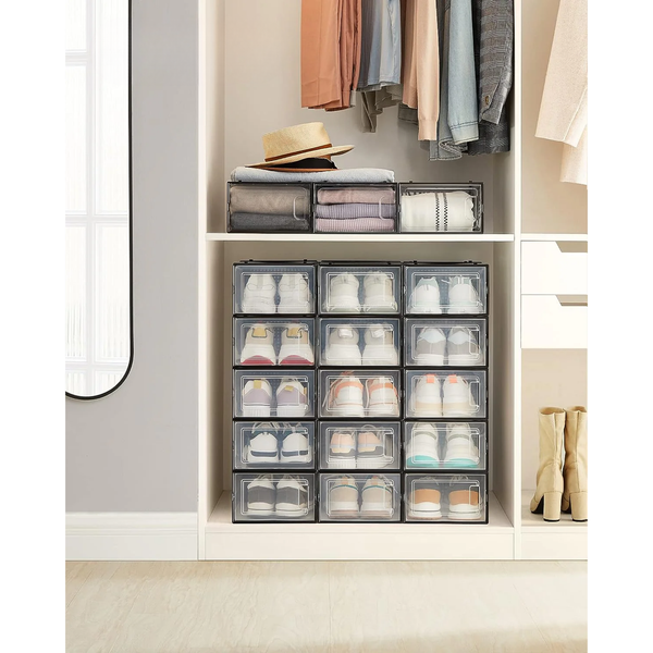 Pack of 18 Stackable Shoe Storage Boxes - Karrari