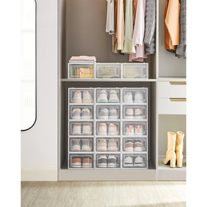 Pack of 18 Stackable Shoe Storage Boxes - Karrari
