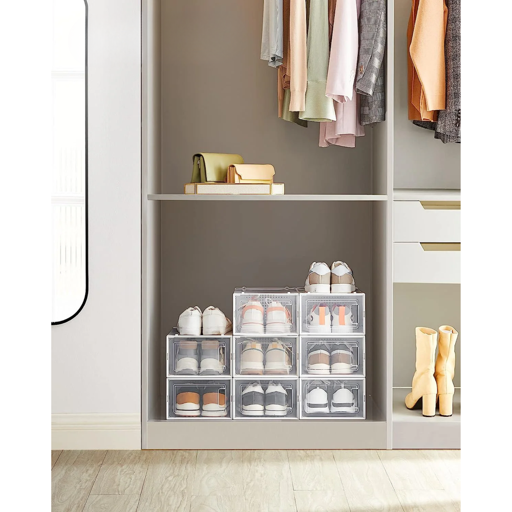 Set of 8 Medium Stackable Shoe Storage Boxes - Karrari