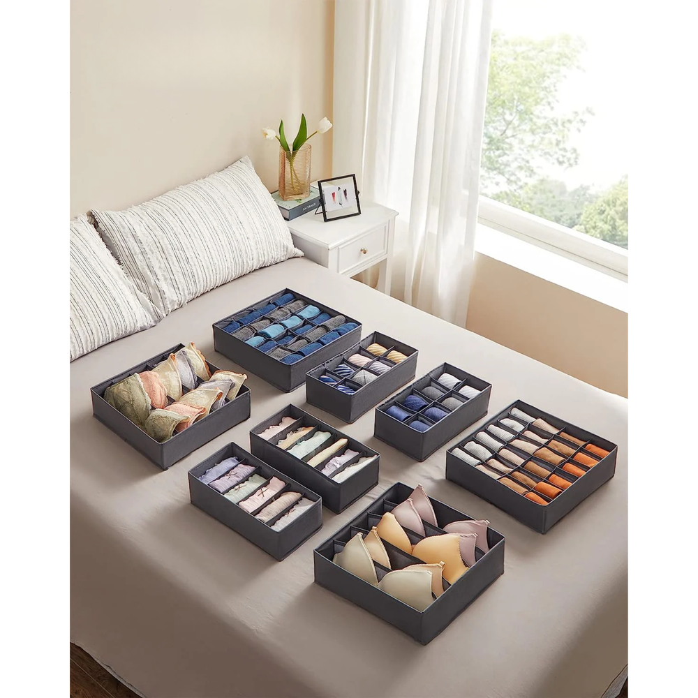 Set of 8 Fabric Underwear Storage Drawer Organisers - Karrari