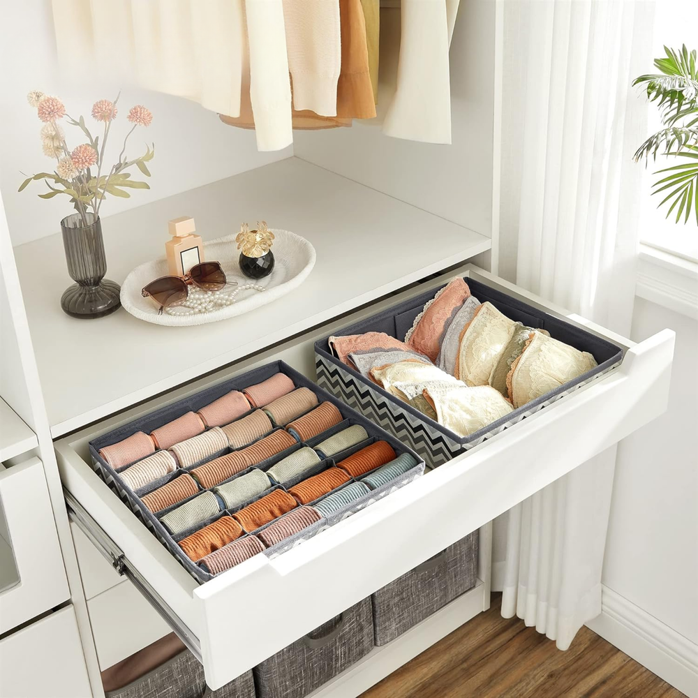 Set of 2 Foldable Underwear Storage Organisers - Karrari