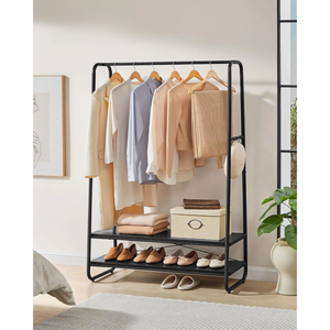 Clothes Rack with 2 Shelves & 6 Hooks - Karrari
