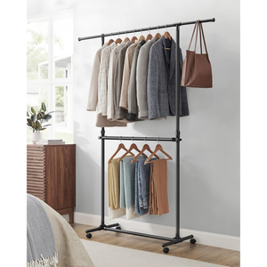 Double Clothes Rail on Wheels – Extendable & Adjustable - Karrari