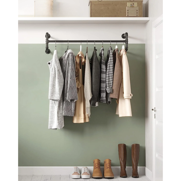 Set of 2 Wall-Mounted Industrial Pipe Clothes Racks - Karrari