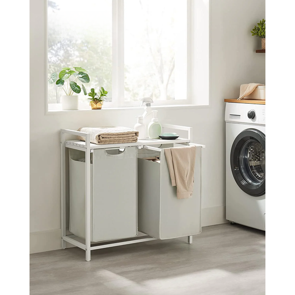 Laundry Hamper - 2 Removable Oxford Fabric Bags - Karrari