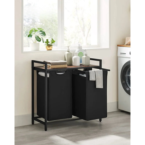 Laundry Hamper - 2 Removable Oxford Fabric Bags
