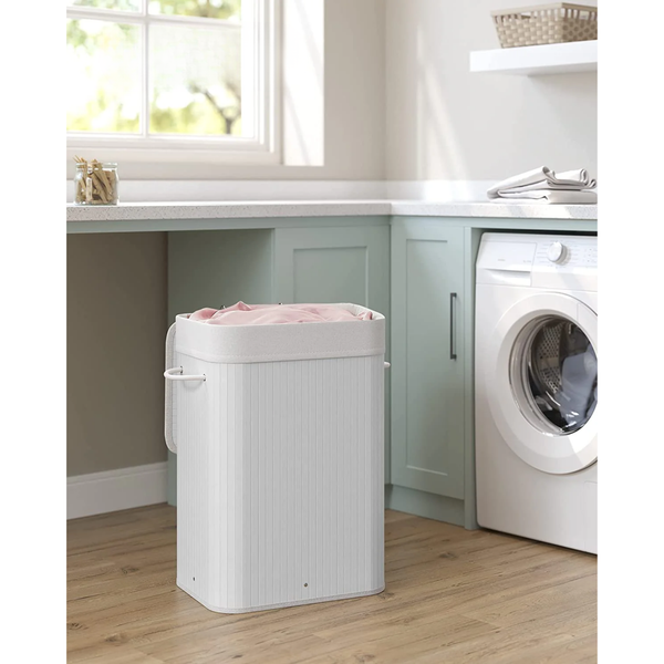 Foldable Laundry Hamper 72L - Lid & Handles - Karrari