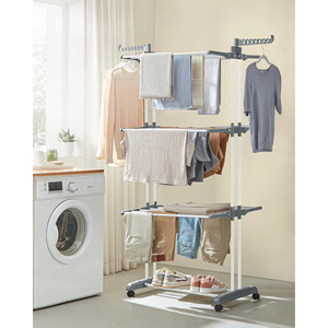 Large 4-Tier Foldable Clothes Airer – Stainless Steel - Karrari
