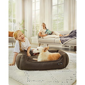 Linen-Look Dog Sofa Bed with Washable Cover - Karrari