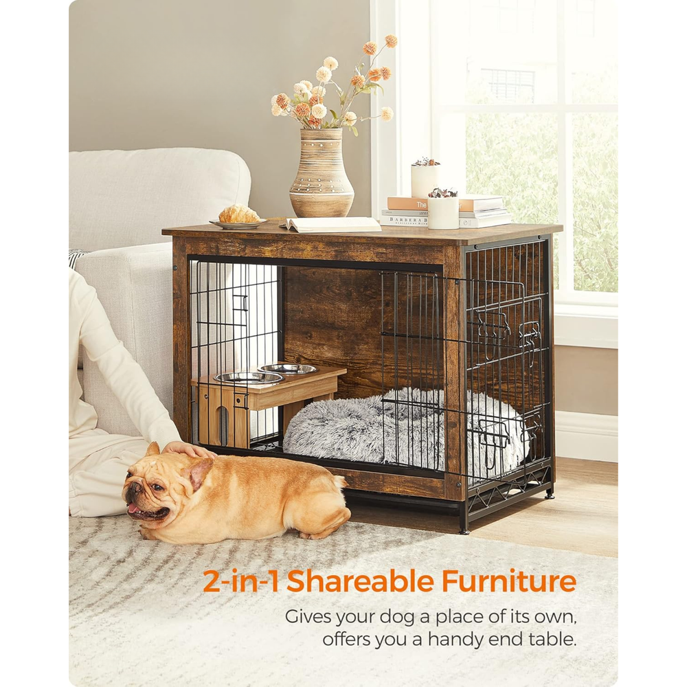 Modern Dog Crate Furniture - Double Doors & Tray - Karrari