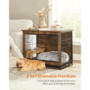 Modern Dog Crate Furniture - Double Doors & Tray - Karrari
