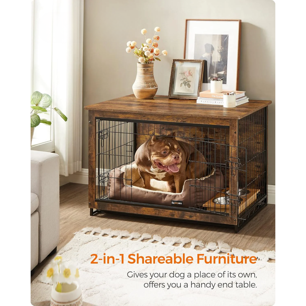 Dog Crate Furniture with Double Doors & Tray - Karrari