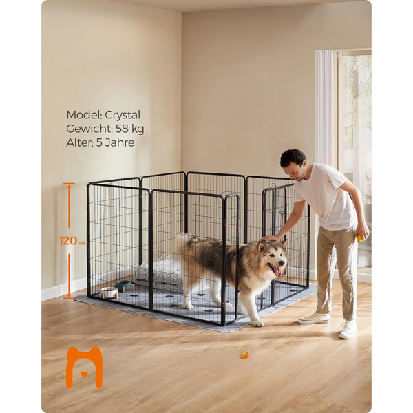 Portable Dog Playpen with 8 Mesh Panels & Latches - Karrari