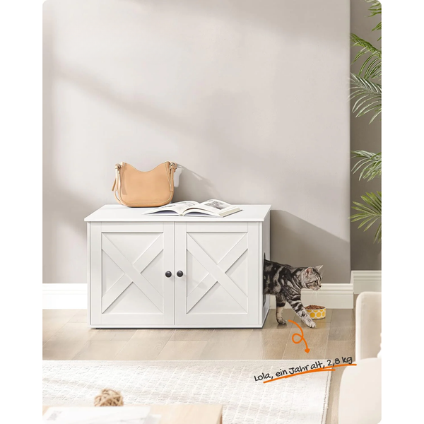 Cat Litter Box Enclosure Furniture with Removable Divider - Karrari
