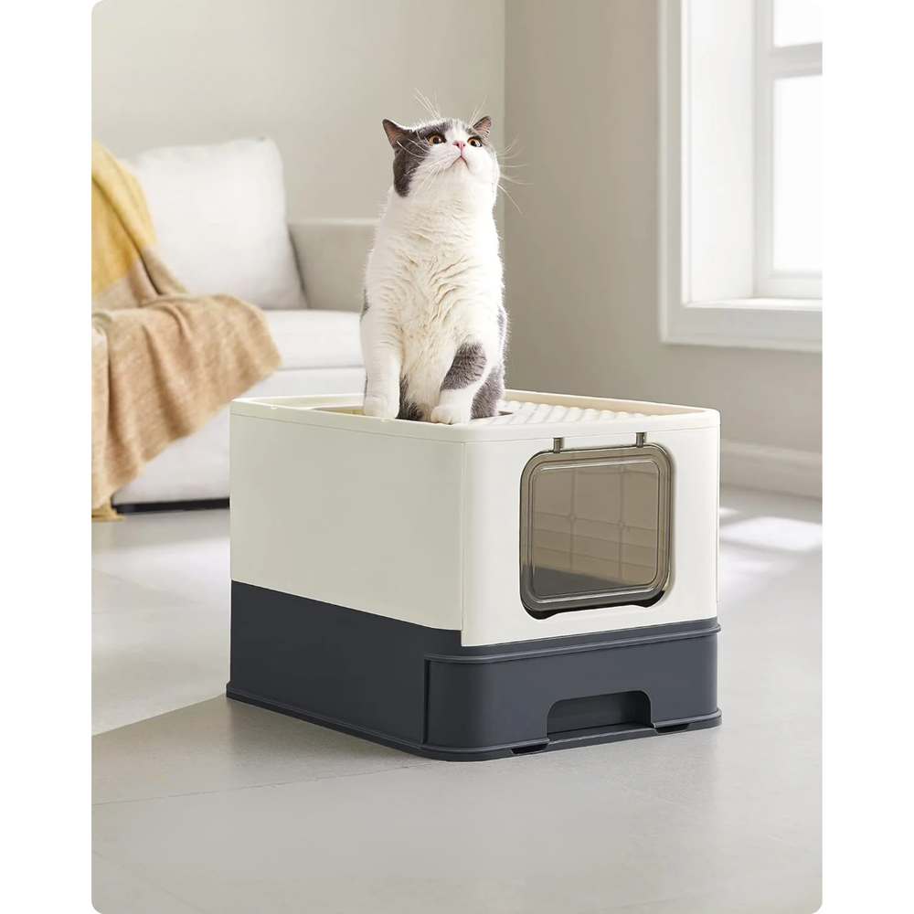 Cat Litter Tray with Lid & Scoop (Leak-Proof) - Karrari