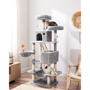 Large Cat Tower - Scratching Posts, Caves & Hammock - Karrari