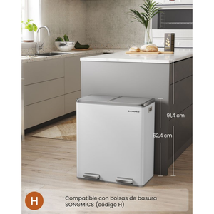 Double Rubbish Bin – Waste & Recycling, Metal Pedal - Karrari