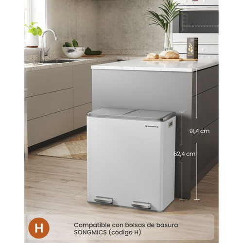 Double Rubbish Bin – Waste & Recycling, Metal Pedal - Karrari