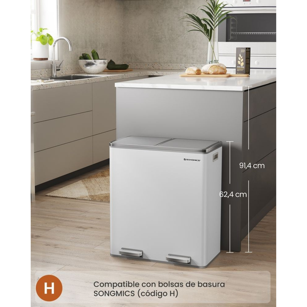 Double Rubbish Bin – Waste & Recycling, Metal Pedal - Karrari
