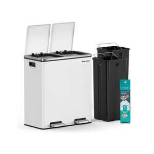 Double Rubbish Bin – Waste & Recycling, Metal Pedal - Karrari